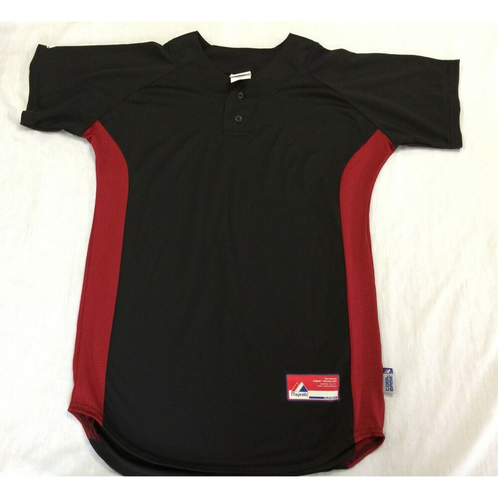 NWOT MAJESTIC COOL BASE 2BUTTON MENS ATHLETIC BASEBALL JERSEY SHIRT SIZE S